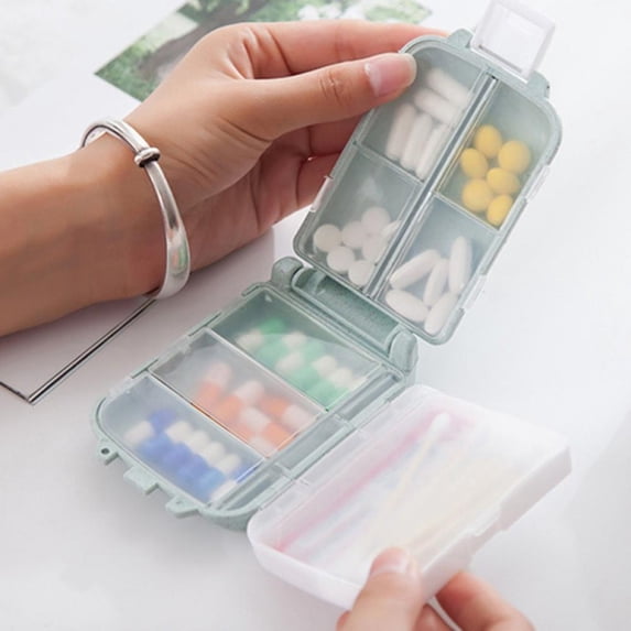 3PCS Three-layer Small Pill Box Wheat Straw Environmentally Friendly Sealed Container Non-toxic Portable Mini Drug Dispenser Storage Box