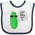 thumbnail image 3 of Inktastic Just Dill with It Chill Dill Pickle in Sunglasses Boys or Girls Baby Bib, 3 of 4