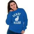 thumbnail image 3 of Scary Vegan Bunny Rabbit Vegetarian Sweatshirt for Men or Women Brisco Brands M, 3 of 5