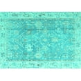 thumbnail image 1 of Ahgly Company Indoor Rectangle Oriental Turquoise Blue Traditional Area Rugs, 6' x 9', 1 of 4