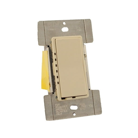 Leviton MDI06-1LA Mural 600W Preset Digital Incandescent Rocker Dimmer, Single-Pole and 3-Way, Almond