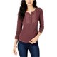 thumbnail image 1 of Lucky Brand Womens Novelty Bib Henley Shirt, Púrpura, Mediano Lucky Brand henley, 1 of 1
