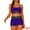 Dark Blue Purple, variant on 2 Pieces Contrast Color Bikini Sets Scoop Suit
L Black