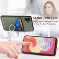 thumbnail image 4 of Carbon Fiber Patterned Case Compatible with Samsung A04E, Wallet Case with Card Holder, 360°Rotation Ring Holder Stand, PU Leather Card Slots Protective Cover for Samsung Galaxy A04E, Green, 4 of 8