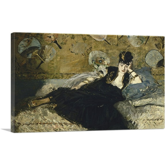 ARTCANVAS Woman with Fans 1873 Canvas Art Print by Edouard Manet - Size: 26" x 18" (1.50" Deep)
