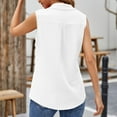 thumbnail image 7 of Lenpel Women's Sleeveless Button down Shirts Trendy Summer Solid Color Textured Collared Blouses Casual Tank Tops, 7 of 7