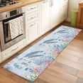 thumbnail image 2 of Blue Coastal Turtle 2'x6' Runner Rugs for Hallway Kitchen Bedside Non Slip Washable, Beach Nautical Ocean Coral Seahorse Entryway Rug Runners with Rubber Backing, Long Carpet Runner for Laundry Room, 2 of 8