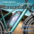 thumbnail image 4 of YareYi Electric Bike for Adults 26", 750W Rated E-Mountain Bicycle, 28MPH Fat Tire Ebike, 48V 15Ah Removable Battery, 7 Speed and Front Suspension with Rear Rack, UL2849 Certified, Green, 4 of 8