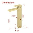 thumbnail image 3 of sumerain Bathroom Vessel Sink Faucet Single Handle One Hole Brushed Gold Lavatory Vanity Sink Faucet Stainless Steel, 3 of 12