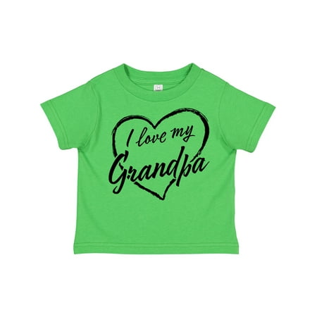 

Inktastic I Love My Grandpa in Black Chalk Heart Gift Toddler Boy or Toddler Girl T-Shirt
