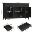 thumbnail image 7 of Hiphuta 55"Wide Buffet Cabinet with 2 Adjustable Shelves, Modern Farmhouse Coffee Bar with 3 Drawers and Sturdy Base for Living Room, Black, 7 of 7