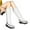 White, variant on Women's Knee High Boots Flat Low Heel Stretchy Round Toe Women Low Heel Round Toe Tall Boot for Women Long Boots