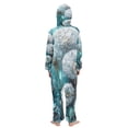 thumbnail image 3 of BZSMCE Unisex One-piece Pajama Cotton Sleepwear Dandelion Dreams in Cool Hues Printed, 3 of 8