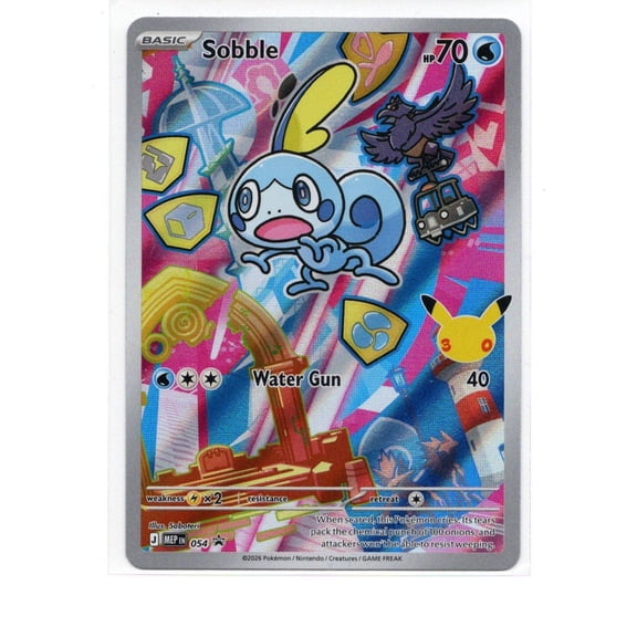 Collectible 2026 Sobble #MEP EN 054 Mega Evolution Black Star Promo Holo English Pokémon Card Near Mint