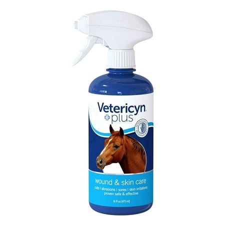 Plus Equine Wound and Skin Care | First Aid for Horses – Non-Irritating Wound Spray – Cleans Sores and Relieves Irritation – 16-ounce, Used for cleaning horse’s.., By (Best Antiseptic For Cleaning Wounds)