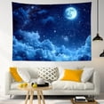 thumbnail image 2 of HVEST Fantasy Blue Cloud Tapestry Wall Hanging Blue Night Sky Moon Wall Tapestry for Bedroom Fantasy Landscape Aesthetic Tapestry for Living Room College Dorm Home Decor,92.5x70.9 inch, 2 of 5