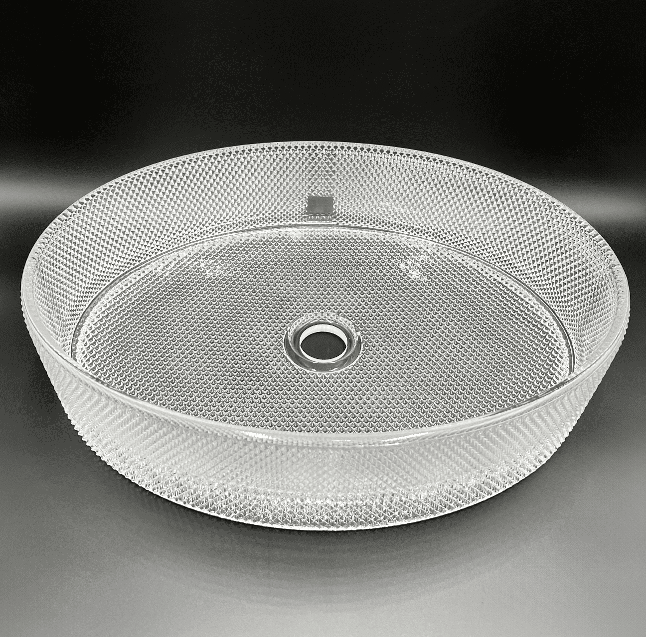 90210 Kitchen and Bath 20" Clear Glass Oval Vessel Sink For Bathroom Vanity