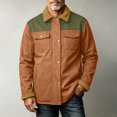thumbnail image 5 of USNSM Men's Sherpa Fleece Cotton Jacket, Cargo Jacket, Long Sleeved Lapel Winter Warm Coat with Multiple Pockets Brown L, 5 of 6