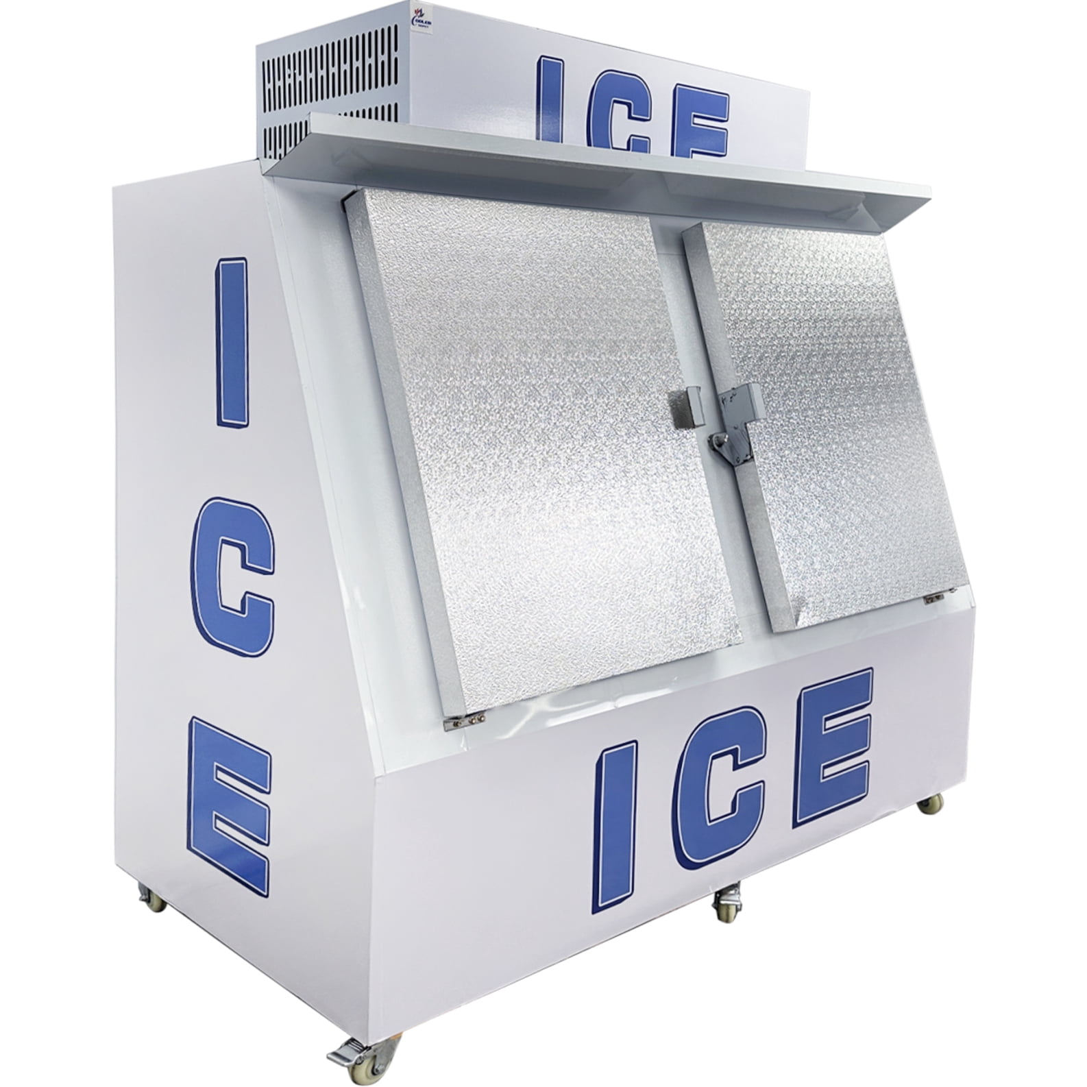 1699L Commercial Ice Merchandiser Freezer – 60 cu.ft Outdoor 2-Door Ice Storage Display Freezer, –32°F to 0.4°F, R290 Refrigerant, Digital Control, Air-Cooled, 110V Heavy-Duty Ice Storage Cabinet
