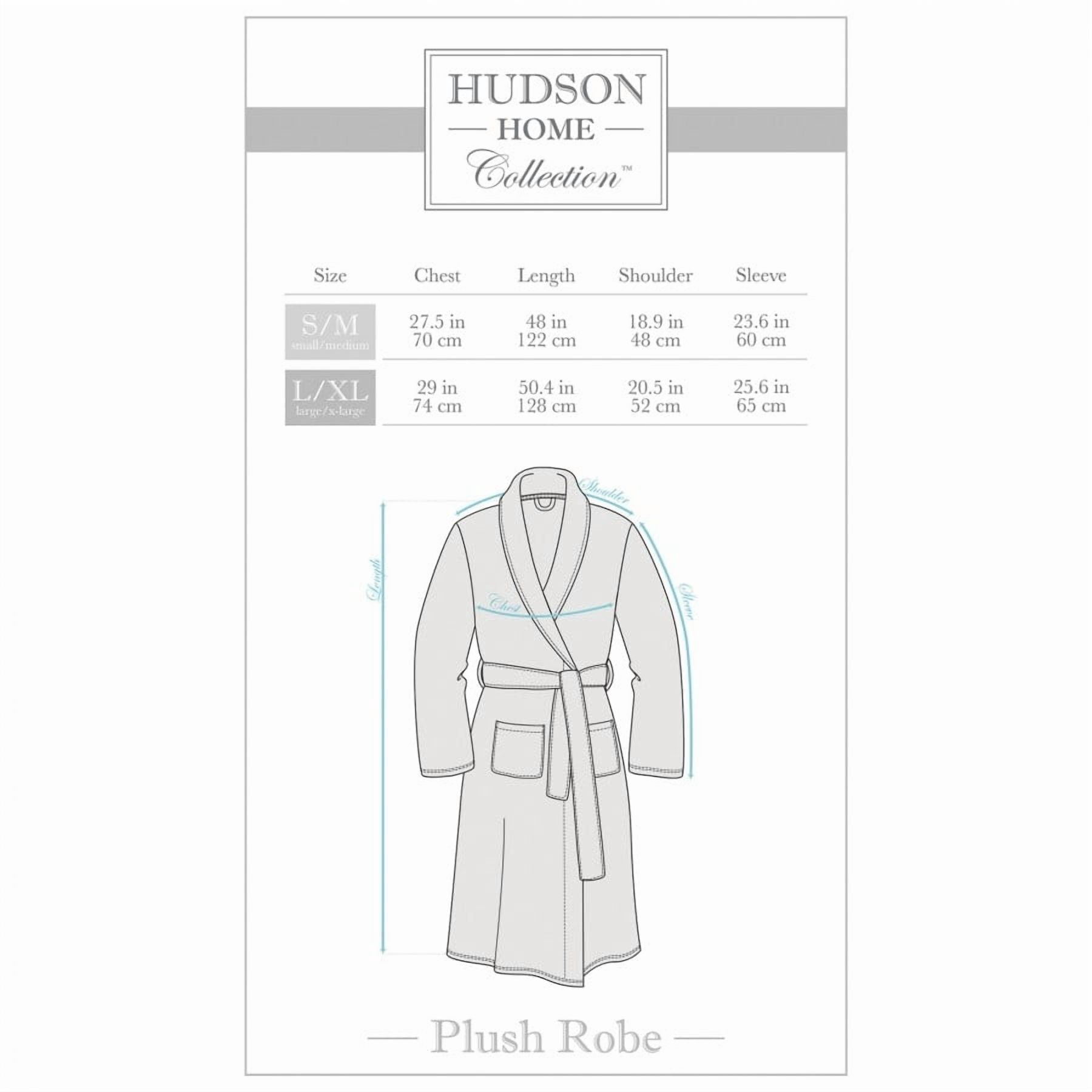 Hudson Home Collection Mens Boy Shawl Collar Plush Robe, Charcoal, Large X-Large (Lxl)