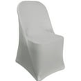 thumbnail image 2 of Wedding Linens Inc. (2pcs) Premium (200 GSM) Spandex Stretch lycra Fitted Folding Chair Cover Event Chair Covers For Wedding Party Catering - Silver / Gray, 2 of 2