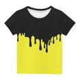 thumbnail image 4 of Sweatshirts Girl Trendy Boys Girls Printed Shirts Short Sleeve Tshirt Tops Kids Graphic Crewneck Tshirts Summer Tee Tops Girls Oversized Hoodie Yellow 9-10Y, 4 of 5