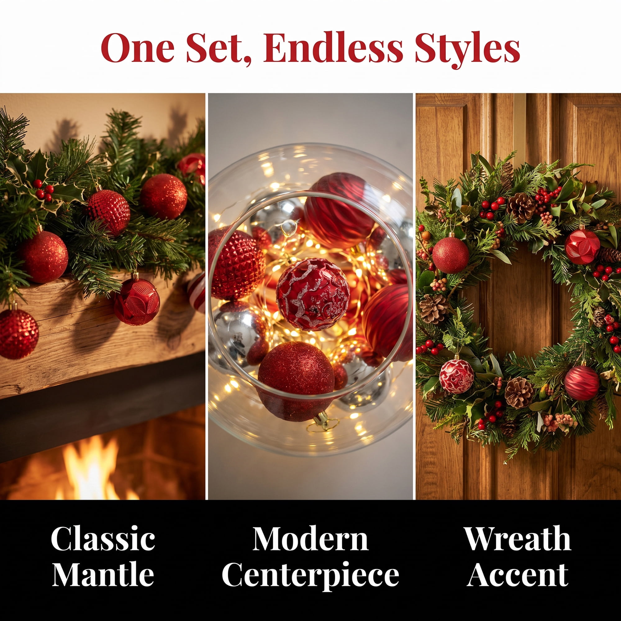Unique Bargains 6Pcs Painted Electroplated Balls Shatterproof Ornaments Red 2.4"