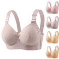 thumbnail image 2 of Women's Front Side Buckle Lace Edge Without Steel Ring Movement Seamless Gathering Adjustment Yoga Sleep Large Bra, 2 of 5