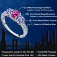 thumbnail image 2 of Gem Stone King 1.94 Cttw Oval Pink Created Sapphire and Blue Tanzanite 925 Sterling Silver Ring for Women | Gemstone Birthstone | Oval 7X5MM and Round 5MM (Size 5), 2 of 6