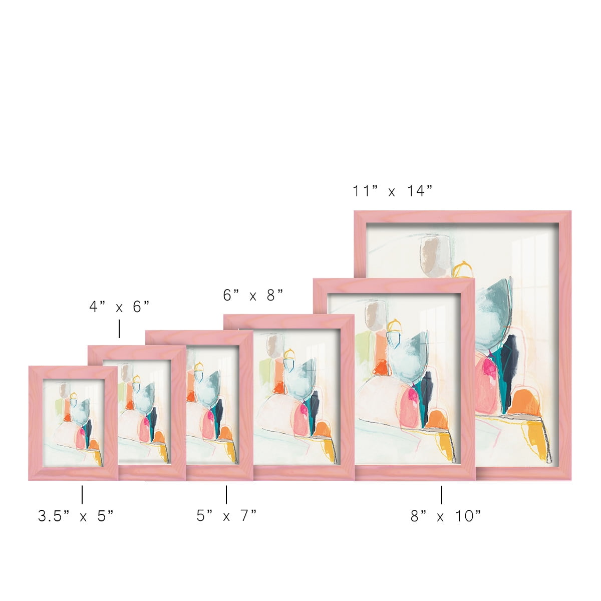 Factotum I -Framed Print w/glass-Sunset Pink