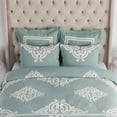 thumbnail image 3 of Pemberly Row Transitional Blue Surf Textured Cotton King Sham, 3 of 4