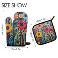 thumbnail image 2 of Yayeee Oven Mitts and Pot Holder Set of 4 Heat Resistant Kitchen Gloves Baking Hot Pad, Orange Colorful Flowers, 2 of 5