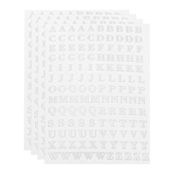 Uxcell Glitter Letters Sticker, 520 Pcs 4 Sheets 0.18 Inch Self Adhesive Mailbox Stickers Alphabet Stickers Silver
