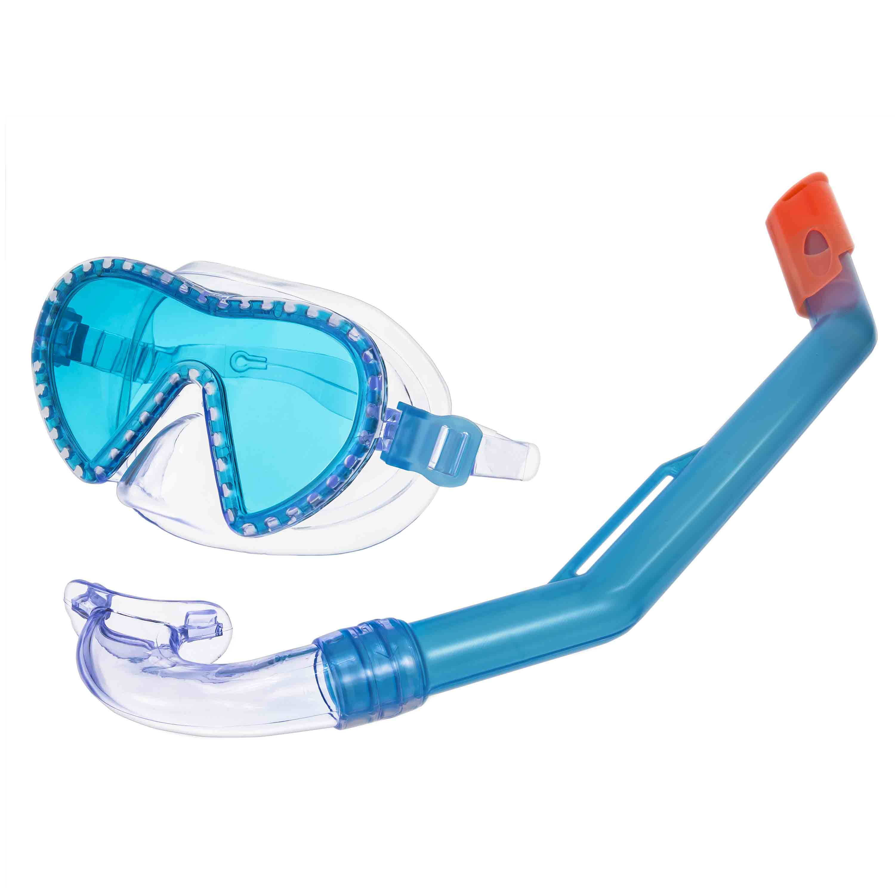 Swim Combo Mini Shark Mask & Snorkel Set Color BLUE Set of 2-Dolfino Child 4 