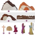 thumbnail image 4 of KEEBAX Easter Resurrection Scene Set, Easter Wooden Decorations Religious for The Home Table, Spring Christian Home Figurine Ornament Cross Risen Christ Figurine Decor Easter Crafts, 4 of 6