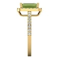 thumbnail image 3 of Clara Pucci 14K Yellow Gold Solid Gold Peridot Halo Anniversary Ring for Women - 1.86 cttw Emerald Cut, 3 of 8