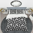 thumbnail image 2 of Designart 'Monochrome Geometric Pattern XII' Mid-Century Modern Duvet Cover Set, 2 of 4
