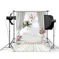 thumbnail image 2 of BSDHOME Polyester 5x7ft Photography Backdrop Photo White Blanket Colorful Beautiful Flowers Photowood Floor Backdrop Studio Background Pattern for Kids Baby Photo Studio Portrait Shooting, 2 of 3