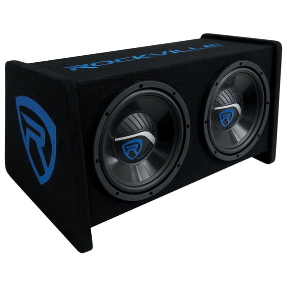 Rockville RV1010P Dual 10" 1000w Car Audio Subwoofers in Vented Sub Enclosure Box