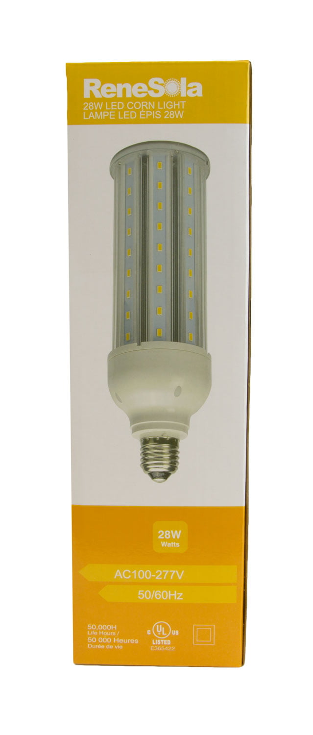 RENESOLA 28 Watts E26 UL/DLC LED Corn Light Bulb, 5000K - Walmart.com