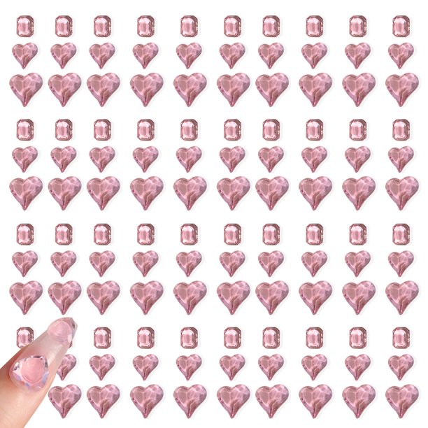 Juego de 60 piezas de diamantes de imitación para decoración de uñas, gemas para decoración de uñas, manualidades, adornos de vidrio, diamantes de imitación, diseño de parte posterior