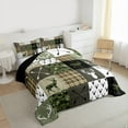 thumbnail image 3 of jejeloiu Rustic Camo Camouflage Bedding Comforter Set,Woodland Animal Deer Twin Comforter Sets,Vintage Grid Pattern Bedding Set For Teens,Ultra Soft Home Decor Reversible,2 Pieces, 3 of 8