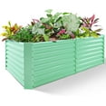 thumbnail image 1 of Raised Garden Bed, 6x3x1FT Galvanized Planter Garden Raised Box Set of 2 - Upgraded Quality and Construction, Open Base with Safety Edge and Glove, Beige, 1 of 9