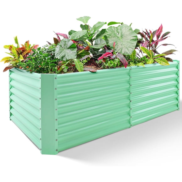 Raised Garden Bed, Rectangular Planter Box for Planting Plants, Vegetables and Flower, Metal Raised Garden Beds Outdoor