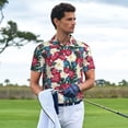 thumbnail image 3 of Fuzoiu Beautiful Flower Print Men's Polo Shirts Short Sleeve,Golf Shirts for Men,Mens Golf Shirt Moisture Wicking Quick-Dry-Medium, 3 of 6