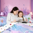 thumbnail image 5 of meiyoeat ocean Monogram E Print 7 Pieces Full Size Bedding Sets,Colorful Mermaid Tail Full Size Bed in a Bag,Reversible, 5 of 7