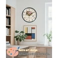 thumbnail image 3 of VOCOO Home Butterfly Print Wall Clock Glass Silent Classic Clock, 12 Inch Large Round Quartz Clock Battery Operated Non Ticking Easy to Read for Bedroom Living Room Kitchen Home Office, 3 of 6