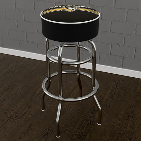 Pittsburgh Penguins NHL Padded Swivel Bar Stool - Black, Gold, White