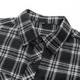 thumbnail image 6 of CYiJun Mens Plaid Shirts with Two Pocket Regular Fit Casual Long Sleeve Button Down Flannel Shirt,Black S, 6 of 8