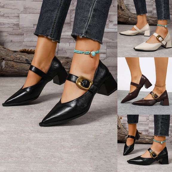 Miluxas Women's Leather Cusp Sandal Closed Toe Slingback High Heel Colorblock Elegant Summer Shoe Business Sandals Brown 9(42)